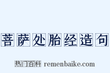 菩萨处胎经造句是什么意思的图片